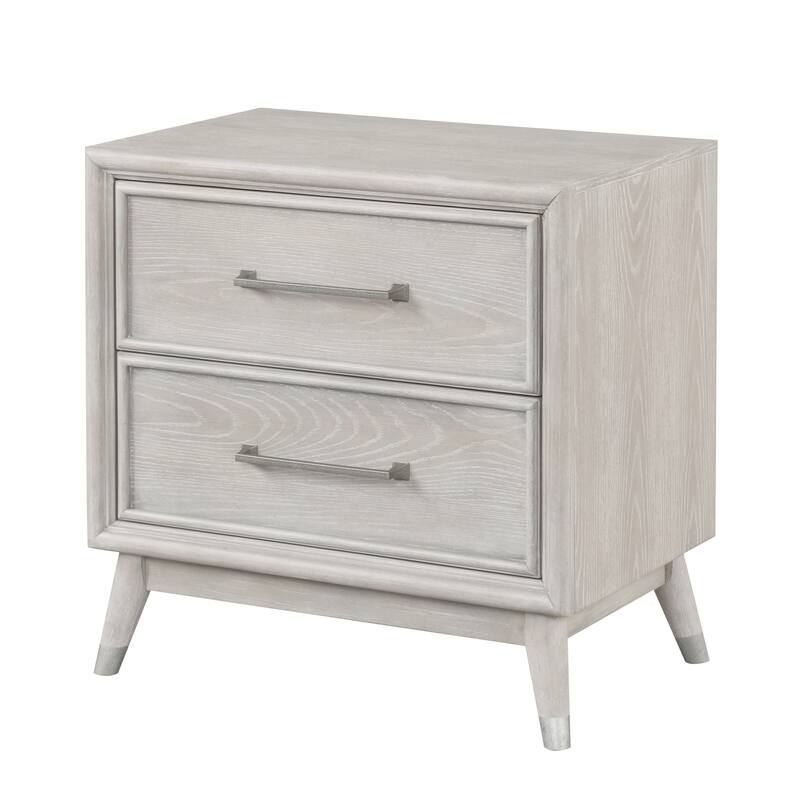 Roundhill Furniture Seluna 5-Piece Bedroom Set with Touch LED Lighting, Gray Oak Finish