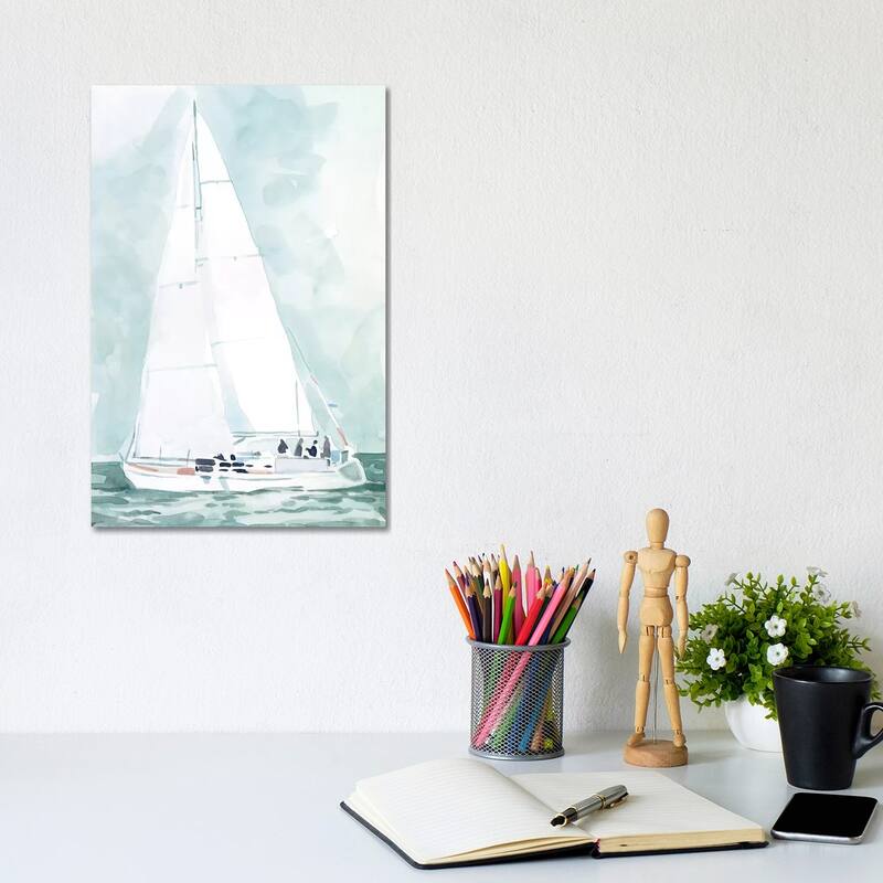 iCanvas "Soft Sailboat IV" by Emma Scarvey Canvas Print - 12x8x0.75