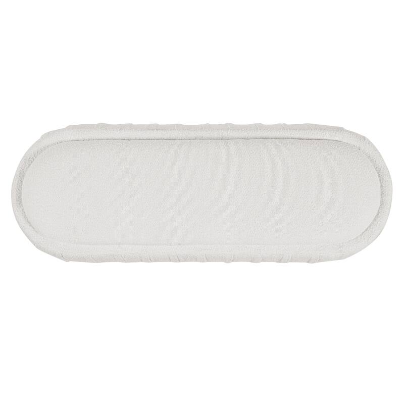 Christopher Knight Home - Curve Modern Upholstered Wooden Ottoman with Oval Design