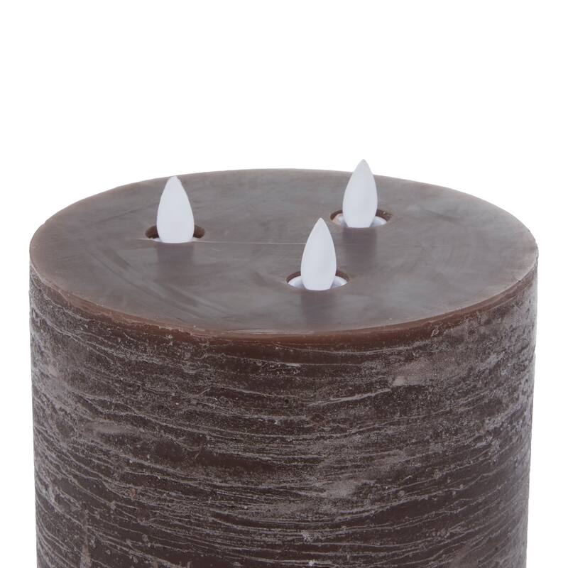 Modern Wax and Led Black Flicker Candles (Set of 3) - S/3 4", 6", 8"H - S/3 4", 6", 8"H