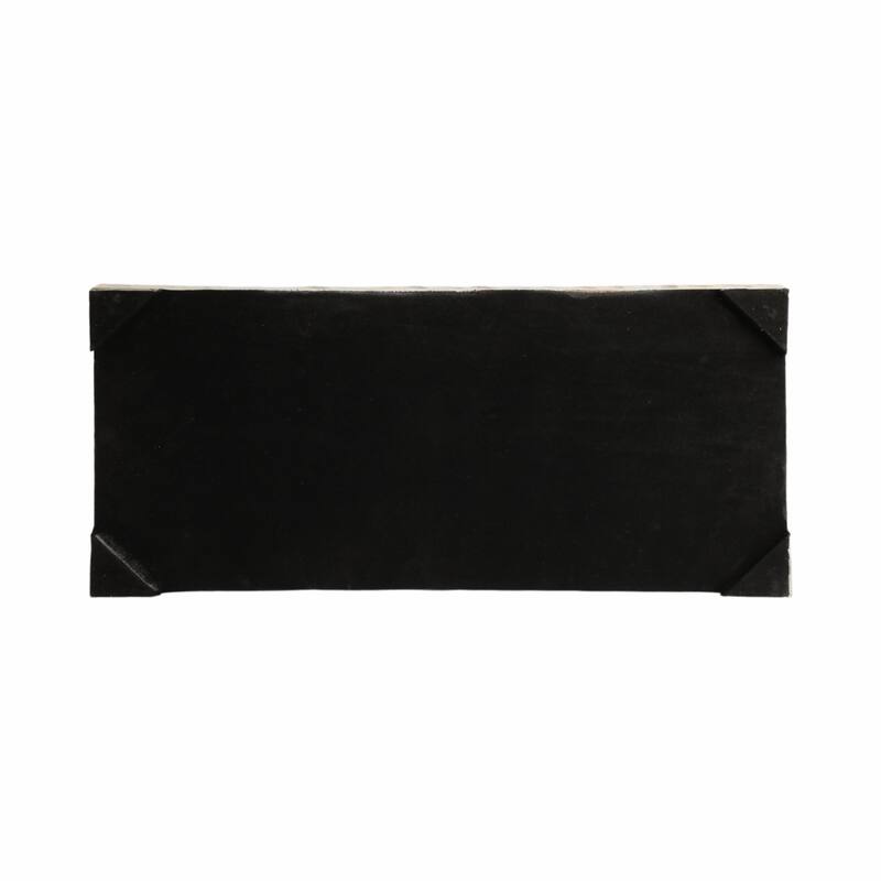 Rectangular Textured Tray with Metal Handles-Set of 2, 22", 18", White - 22.0"