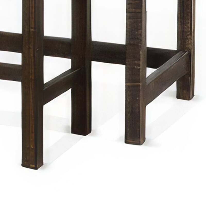 Flint Console Table with 3 Compartments, 74 Inch, Dark Brown Mahogany