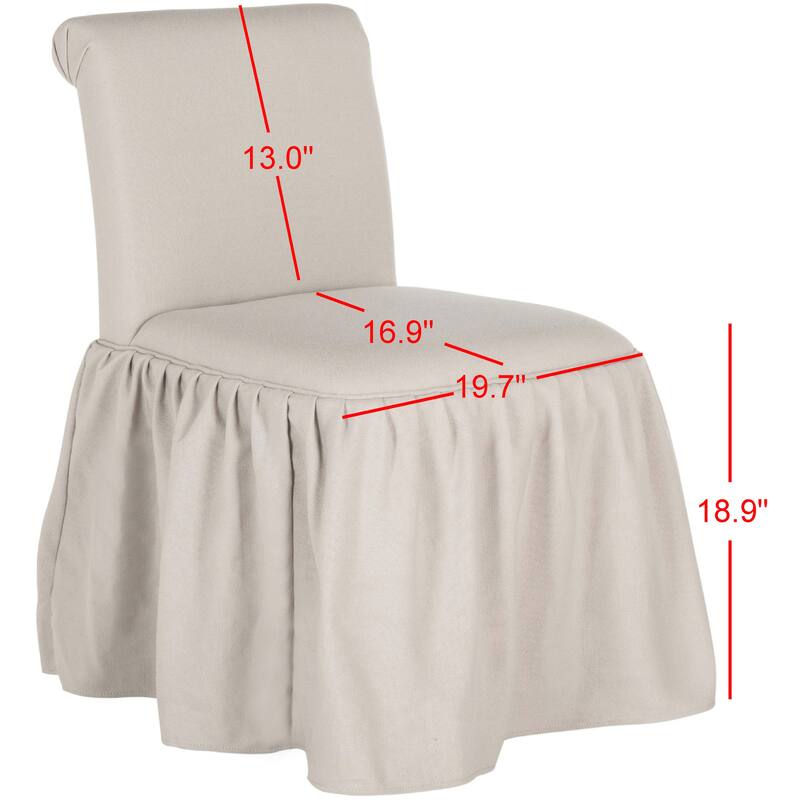 SAFAVIEH Kizzy Linen Vanity Chair - 19.7" x 23.6" x 31.9" - 20Wx24Dx32H