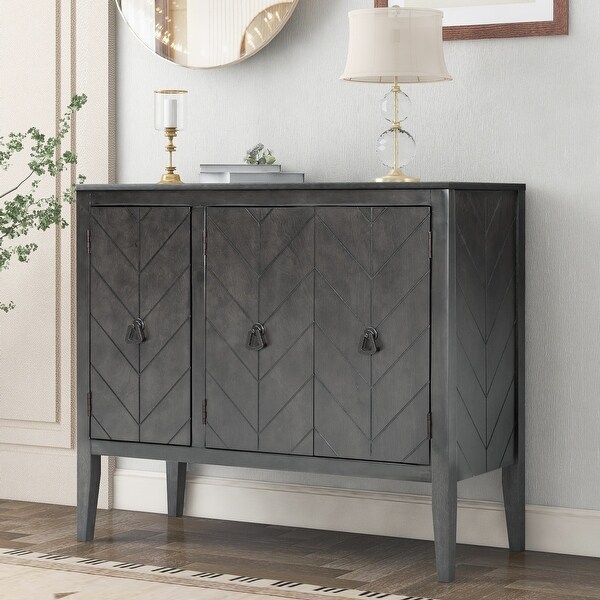 Grey Wooden Storage Cabinet Entryway Table with Adjustable Shelf Bed Bath Beyond 34443012