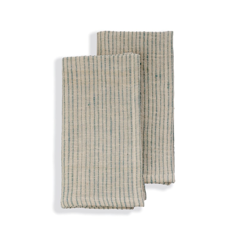 ON TRACK Napkins - Handmade Organic Cotton, Fair Trade, Eco-Dyed -  Set of 2, 20"x20" by Sustainable Threads|Sage
