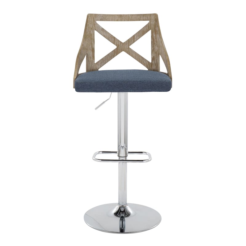The Gray Barn Charlotte Adjustable Bar Stool with Rounded Rectangular Footrest (Set of 2)