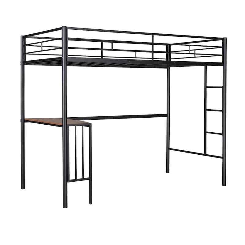 Twin Over Full Metal Bunk Bed with Desk