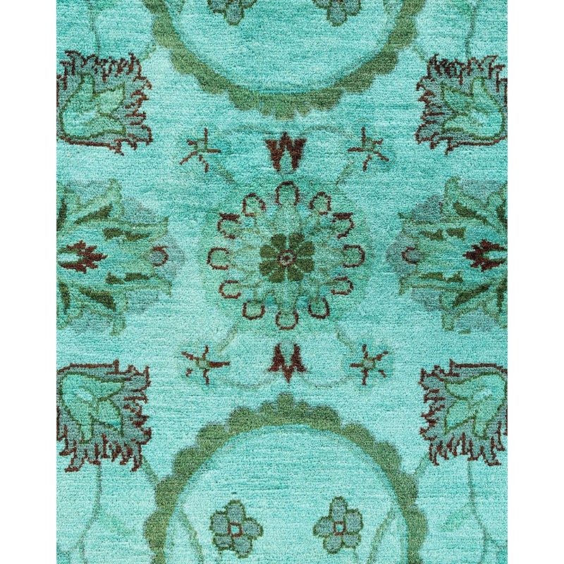 Overdyed, One-of-a-Kind Hand-Knotted Area Rug - Blue - 8' 1" x 10' 2"
