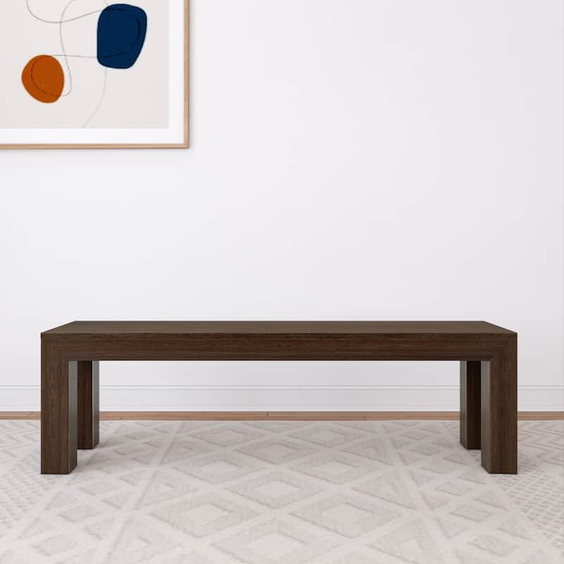 Plank and Beam Solid Wood Modern Dining Bench - 61"