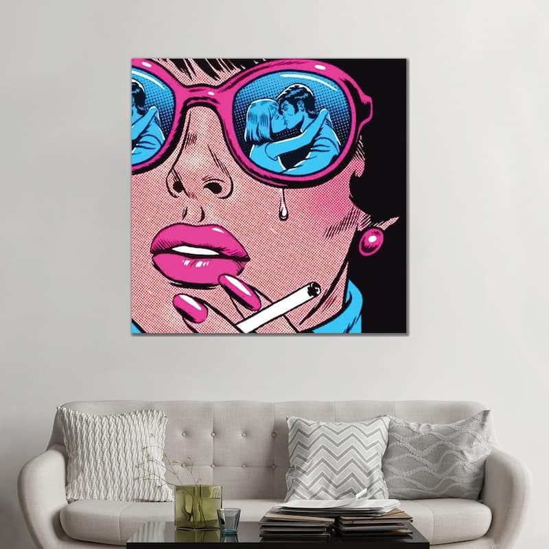 iCanvas "Smoking Woman" by Art Mirano Canvas Print