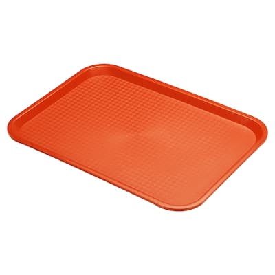 16x12" Fast Food Tray, PP Plastic Multi-Purpose Rectangle Serving Tray, Orange