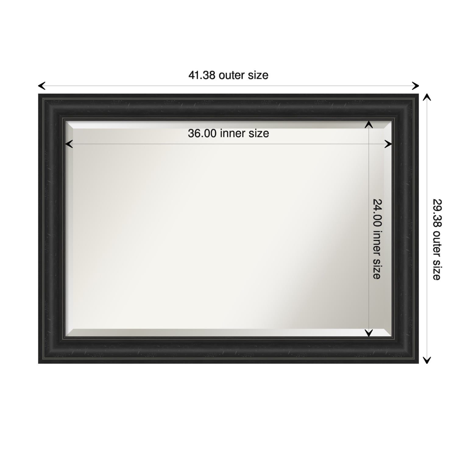 Beveled Wall Mirror - Shipwreck Black Frame