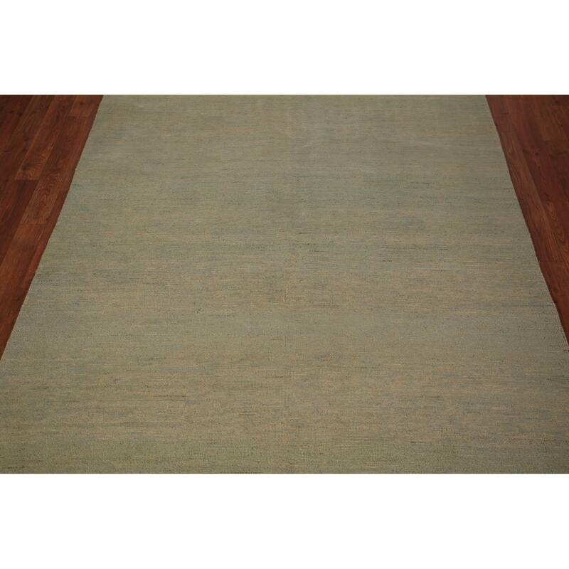Modern Gabbeh Oriental Area Rug Handmade Green Modern Wool Carpet - 4'9" x 6'11"