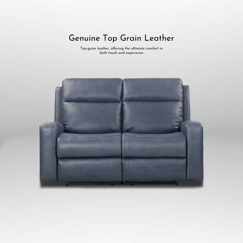Genuine Leather Electric Recliner Loveseat Power Reclining Loveseat with Storage, USB Charge Port for Living Room