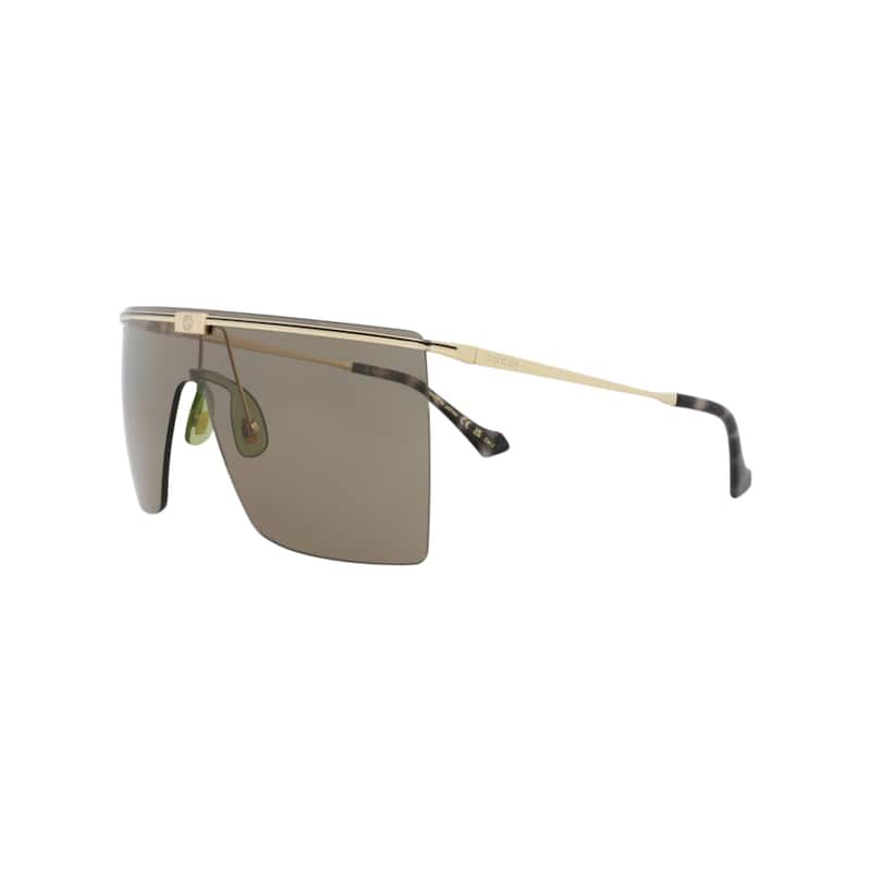 Gucci Shield-Frame Metal Sunglasses