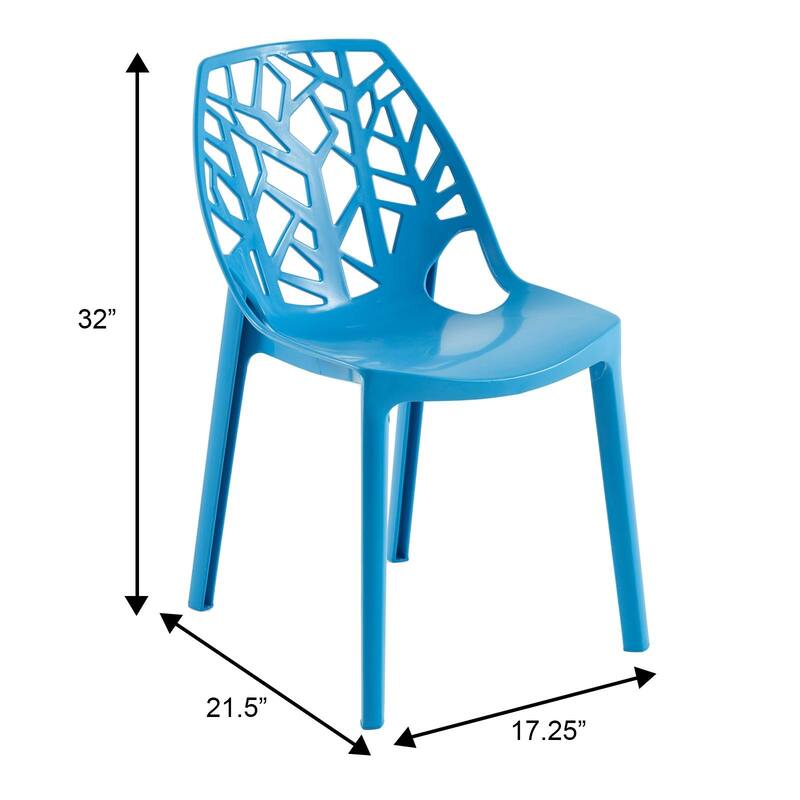 Cornelia Modern Stackable Dining Chair with Cut-out Design Accent Side Chair for Dining rooms, Patios, or Kitchens (Set of 4)