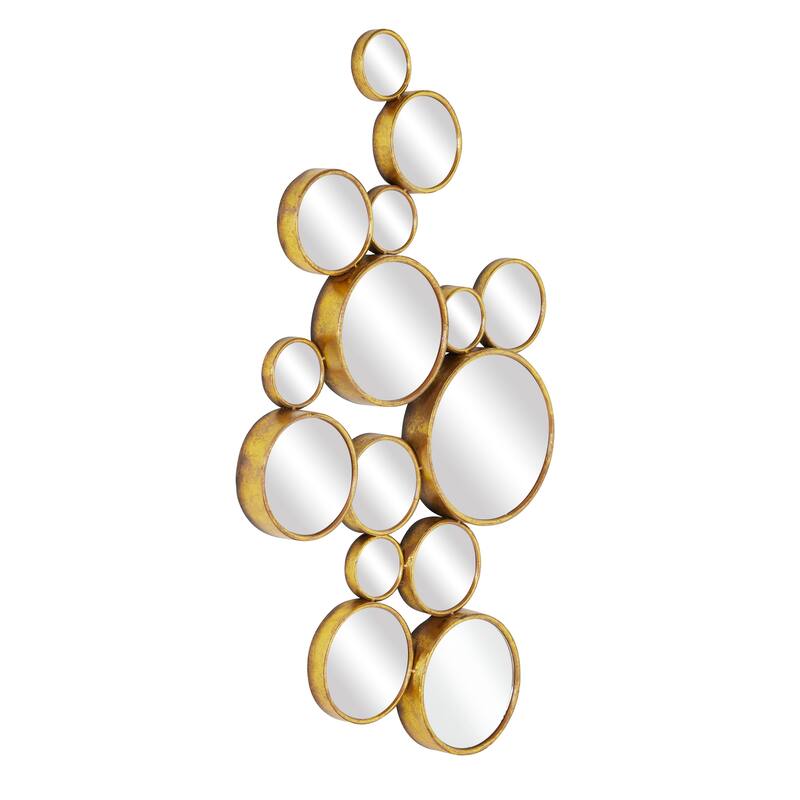 Metal Bubble Cluster Wall Mirror - Gold - CosmoLiving by Cosmopolitan - 3"W x 22"L x 40"H