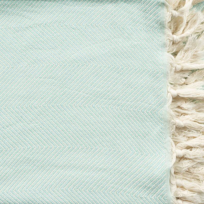 Sevita Herringbone Premium Turkish Cotton Standard Size Throw Blanket