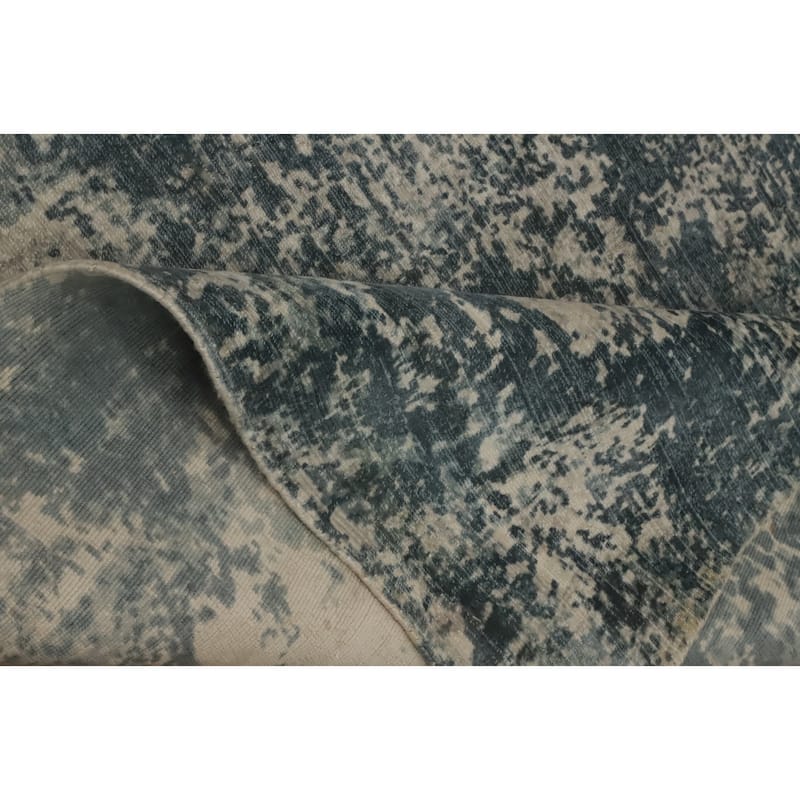 Hand-knotted Modern Silk Grey Abstract Oriental Area Rug - 8' 0'' X 4' 10''