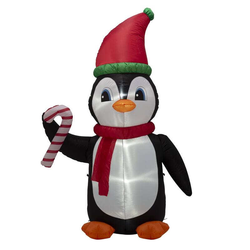 Glitzhome 8 ft Christmas Lighted Inflatable Decor - Penguin