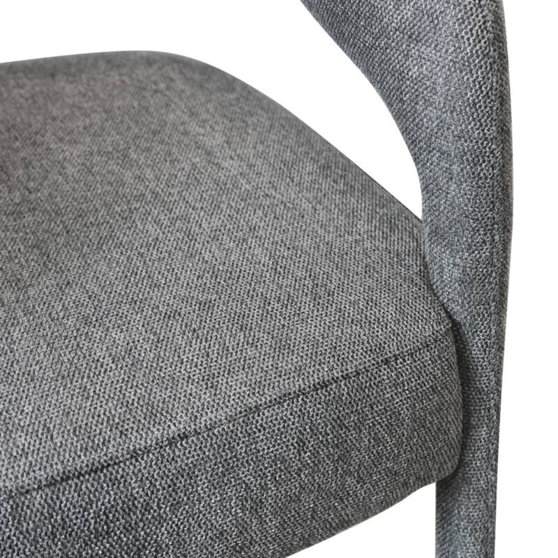Modern Counter Height Bar Stool with Arms 25-Inch Low Back Upholstered Fabric Seat Metal Frame - 22" x 21" x 35"