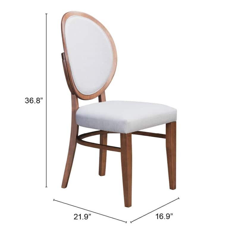 Set of 2 Upholstered King Louis Dining Side Chairs with Wood Legs - 16.9” x 21.9”x 36.8”