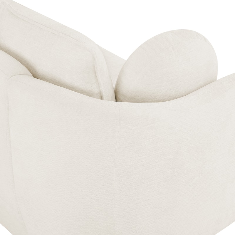 90.6 Inch 3-Seater Sofa Couch with 6 Pillows, Chenille Upholstered Living Room Sofa for Living Room Bedroom Apartment in White