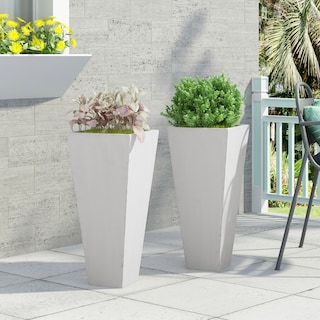 Ella Outdoor Cast Stone Outdoor Planters by Christopher Knight Home