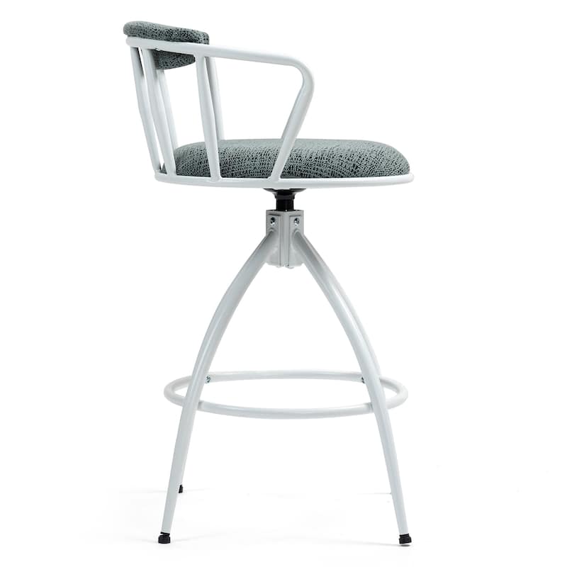 Wooden Swivel Counter Height Bar Stool Set of 2, Bar Chairs Dining Chairs with Soft Textured Cushioned Backrest