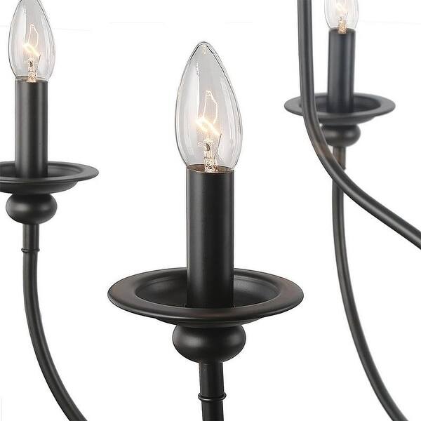 Shop Modern Farmhouse Black Metal Chandelier Pendant Lighting