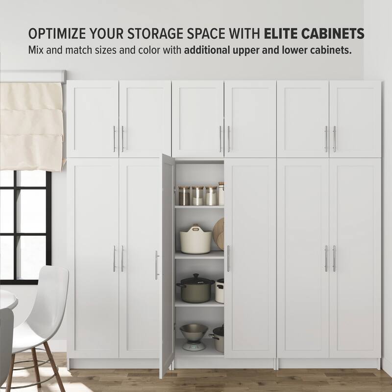 Prepac Elite Wall Cabinet with Panel Doors 16.75" D x 32" W x 24" H - 32 in W x 24 in H x 16.75 in D