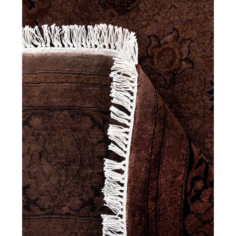 Overdyed One-of-a-Kind Hand-Knotted Area Rug - Brown - 6' 1" x 6' 1"