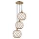 Option Antique Brass / Clear Glass with Brown Rope