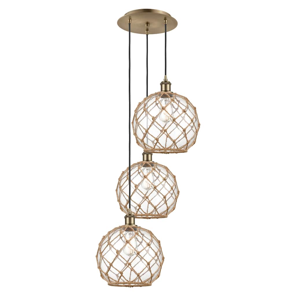 Innovations Lighting Endless Possibilities Ballston - Farmhouse Rope - 3 Light 17" Cord Hung Multi Pendant