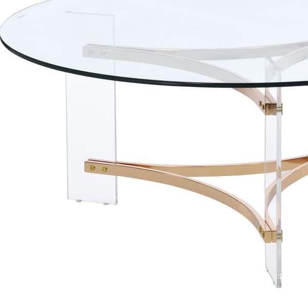 slide 2 of 8, Sosi Gold Finish Coffee Table Gold