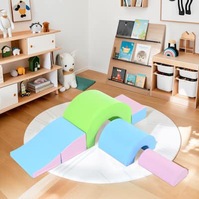 5-Piece Kids Climbing Toys for Toddlers, Foam Climbing Blocks for Kids Crawling and Climbing Indoor Active Play Structure