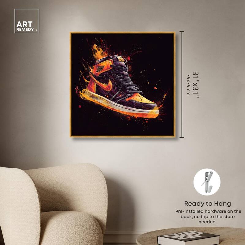 Jumpman on Fire II Canvas by Art Remedy