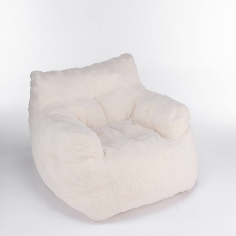 Ultra-Soft Teddy Fabric Memory Foam Bean Bag Chair