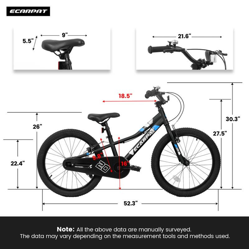 Kids' Bike 20 Inch Wheels, 1-Speed Boys Girls Child Bicycles For 3-5Years, Front V Brake, Rear Holding Brake