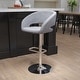 preview thumbnail 24 of 178, Vinyl Adjustable Height Barstool with Rounded Mid-Back Gray Fabric