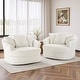 preview thumbnail 1 of 74, UIXE Oversize 43" Plush Corduroy Swivel Barrel Chair Comfy Accent Chair For Living Room Beige/2 Set