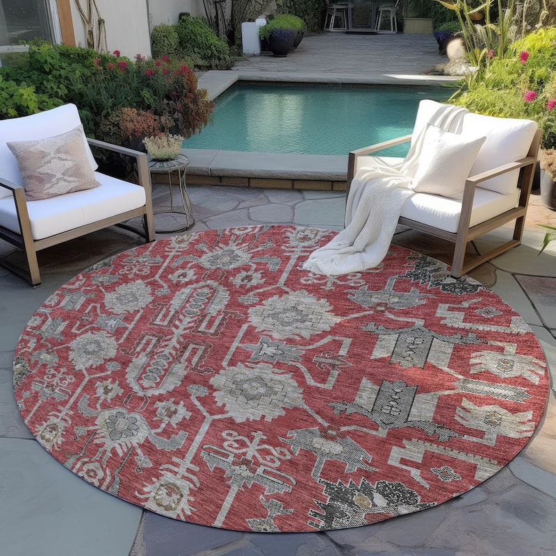 Machine Washable Indoor/ Outdoor Chantille Traditional Boho Rug