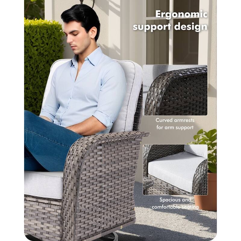 OVIOS 6-Piece Outdoor Wicker Lounge Set