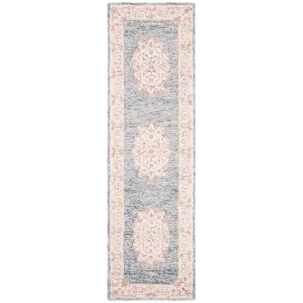 Shop Safavieh Handmade Aubusson Irena Traditional Oriental Wool Rug Overstock 26288624 2 3 X 8 Runner Blue Pink