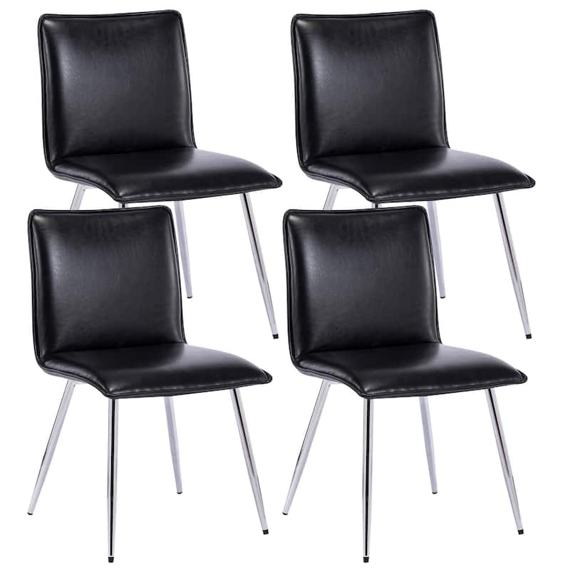 Minimalist 19" Wide Faux Leather Dining Chairs