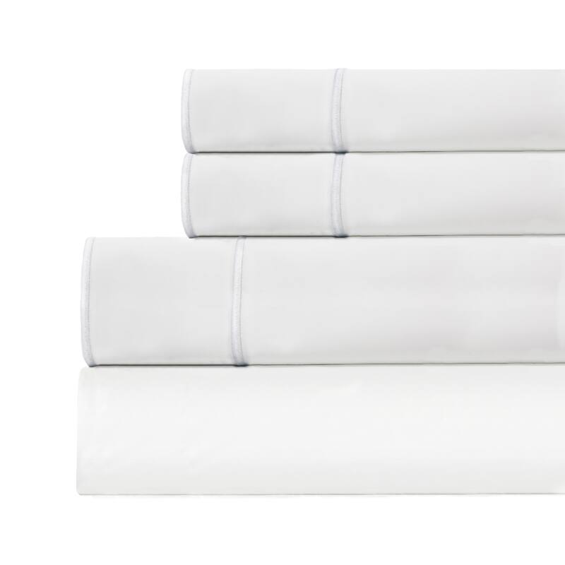 Home Sweet Home Collection 600TC Cotton Stripes Embroidery Edges Sheet Set & Pillowcases