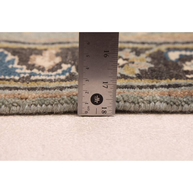 ECARPETGALLERY Hand-knotted Finest Agra Jaipur Teal Wool Rug - 2'5 x 7'11