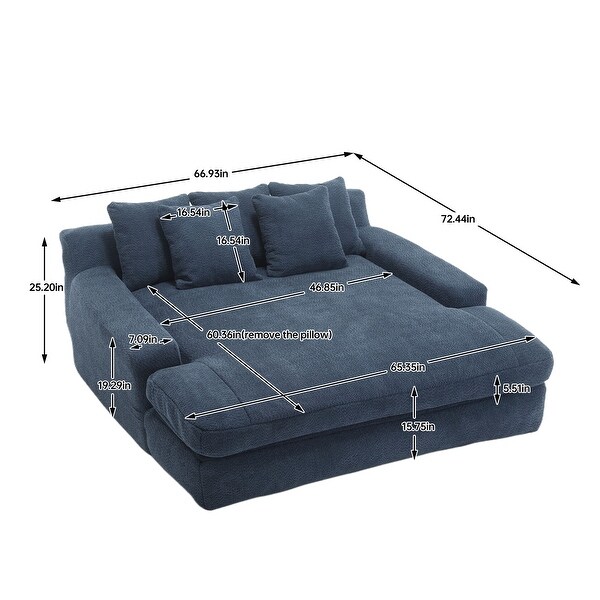 Chenille double spacious lazy sofa Living room Comfortable Chenille double spacious lazy sofa Living room Comfortable