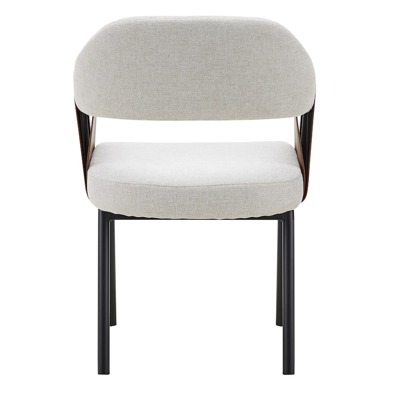 Jensen Modern Light Grey Fabric & Camel Vegan Leather Dining Chair