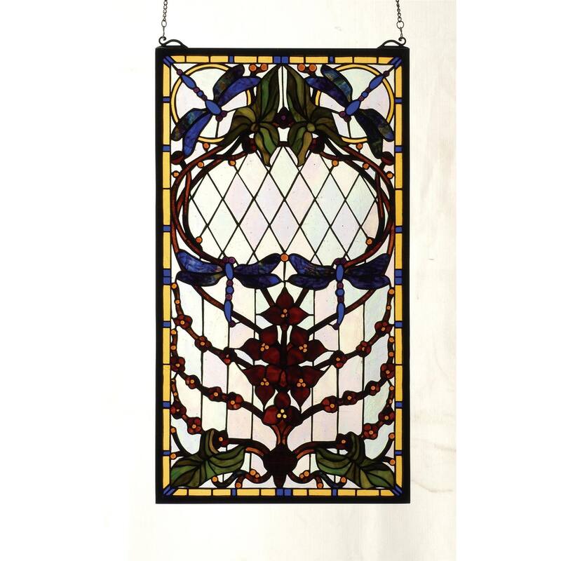 Meyda Tiffany 77734 Stained Glass Tiffany Window from the Dragonflies - Tiffany